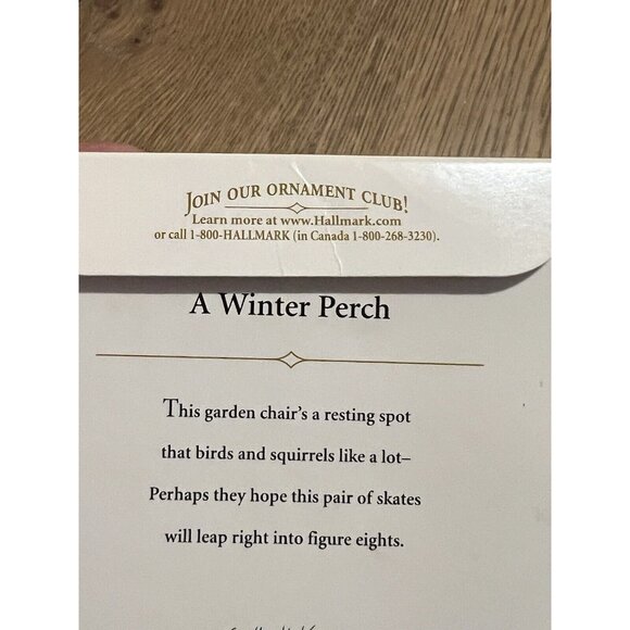 Hallmark Ornament A Winter Perch NEW 2006 Garden Chair Squirrel Cardinal Skates - Picture 4 of 15
